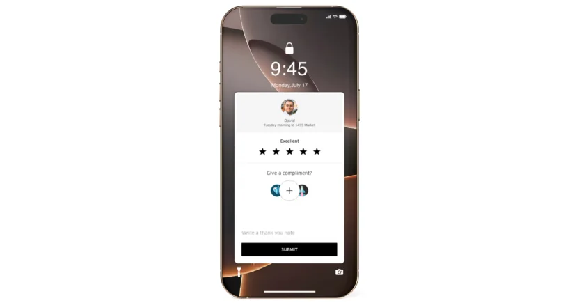 Uber sends a message in app asking customers for feedback after a ride