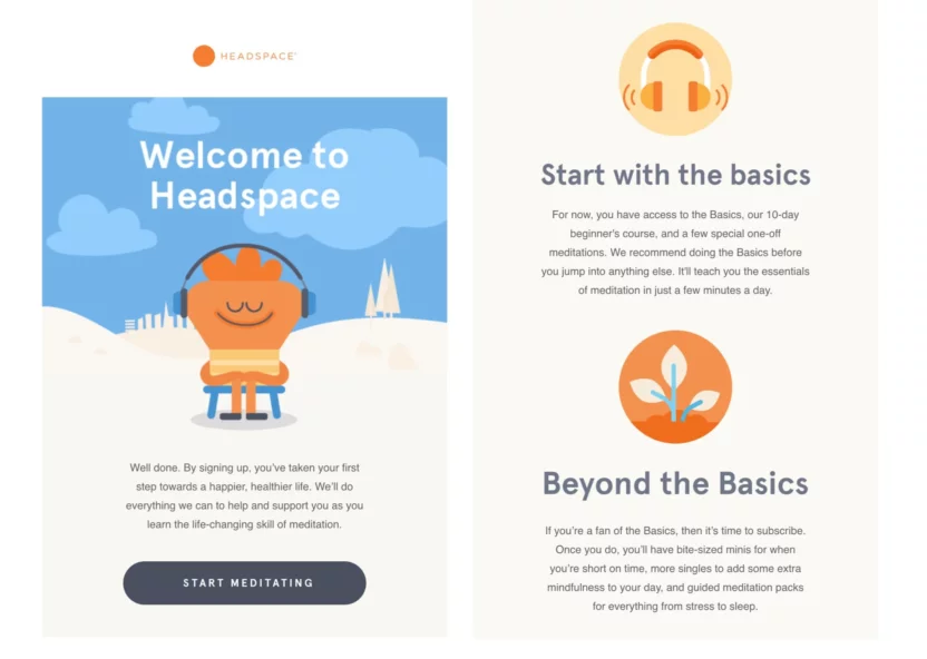 Welcome emails are a great customer engagement example