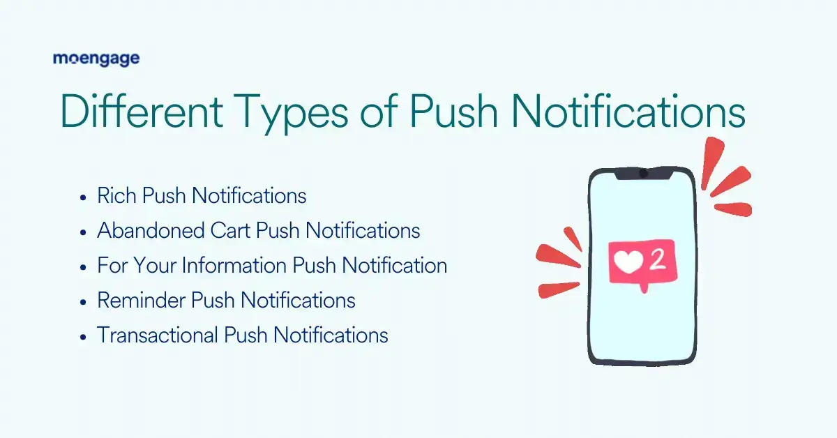 What are the different types of push notifications