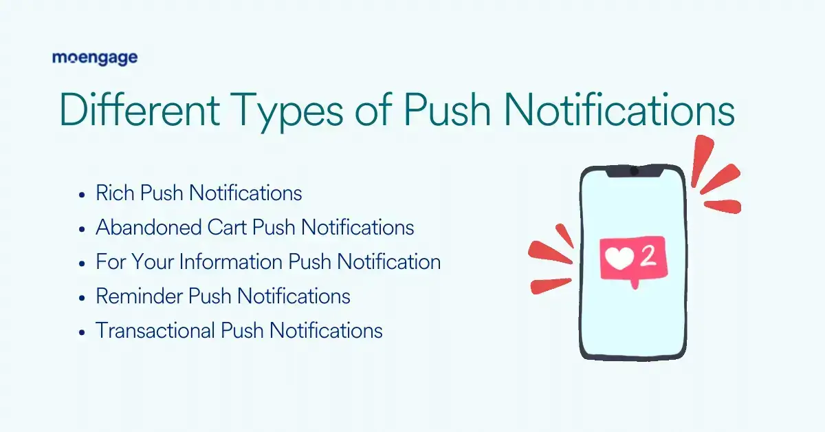 Different types of push notifications