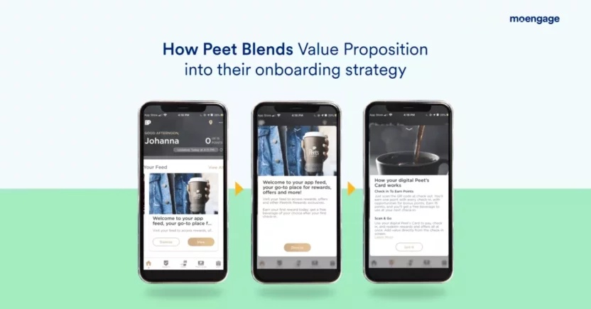 MoEngage helped Peet add value proposition to their onboarding