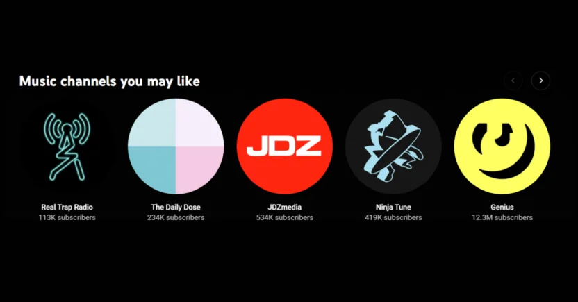YouTube Music recommends music channels to reduce churn.
