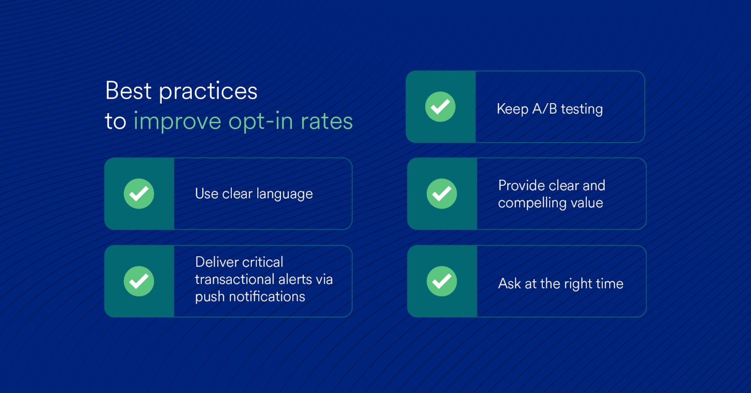 A designed image listing five of the top best practices to improve opt-in rates