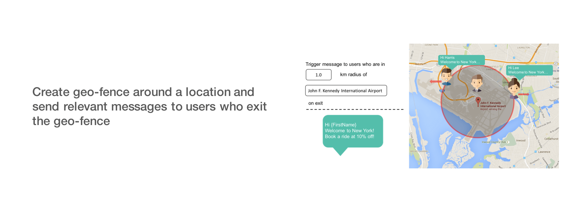 Deploy location-based marketing campaigns by creating geofences