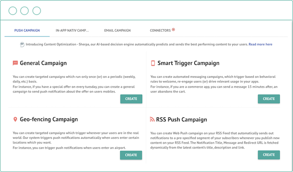 Web Push campaigns to include custom messages, images etc