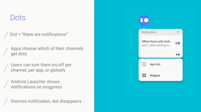 android oreo notification dots