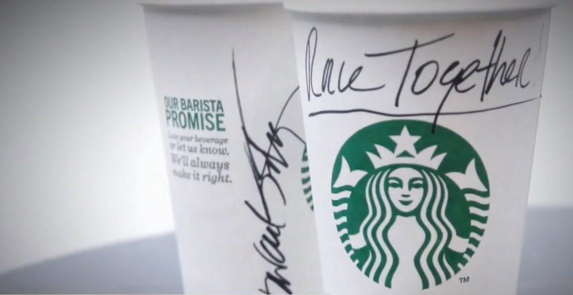 An image of Starbucks “Race Together” campaign