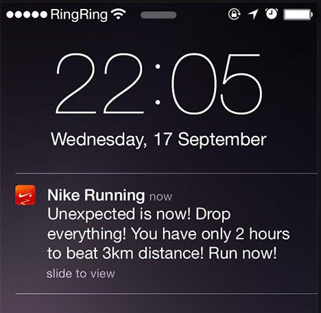 Nike Running notification