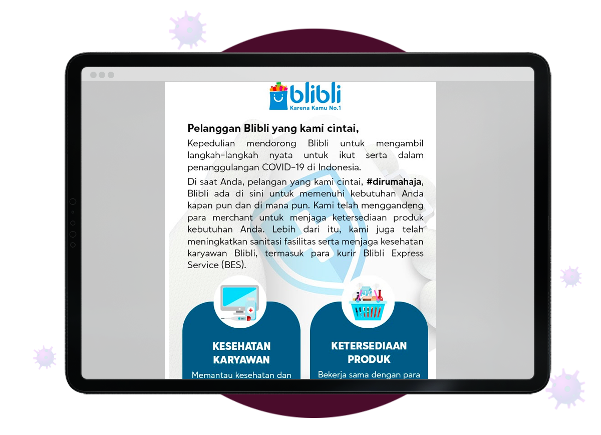 Blibli’s awareness campaigns and safety protocols