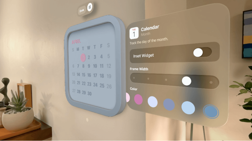 This is an image of visionOS widgets