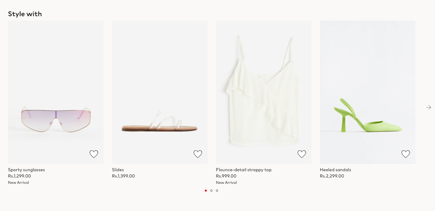 An example of website personalization by shopping brand H&M