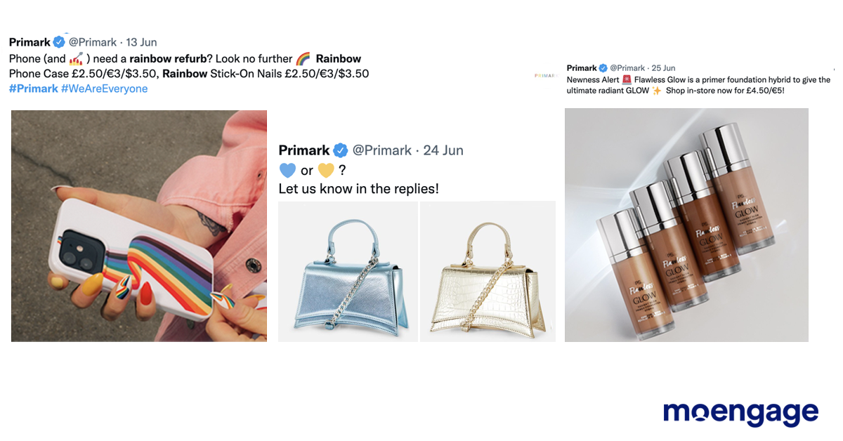 Primark's social media marketing strategy involves using popular emojis to drive engagement via its social media post