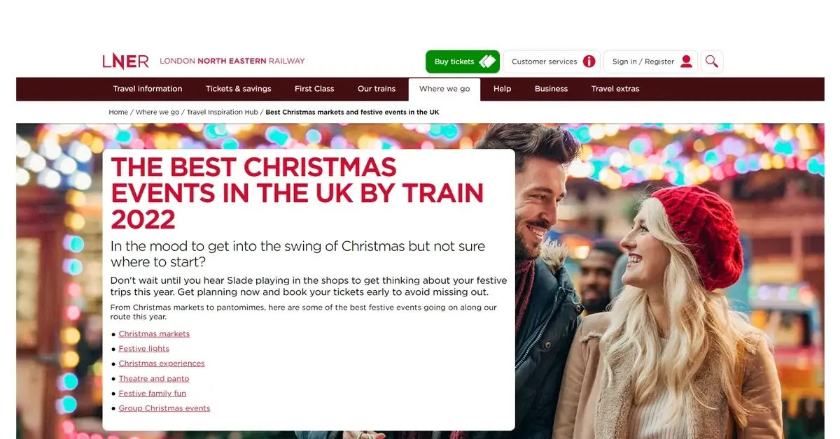 London North Eastern Railway (LNER) is a good inspiration for creative christmas marketing campaigns