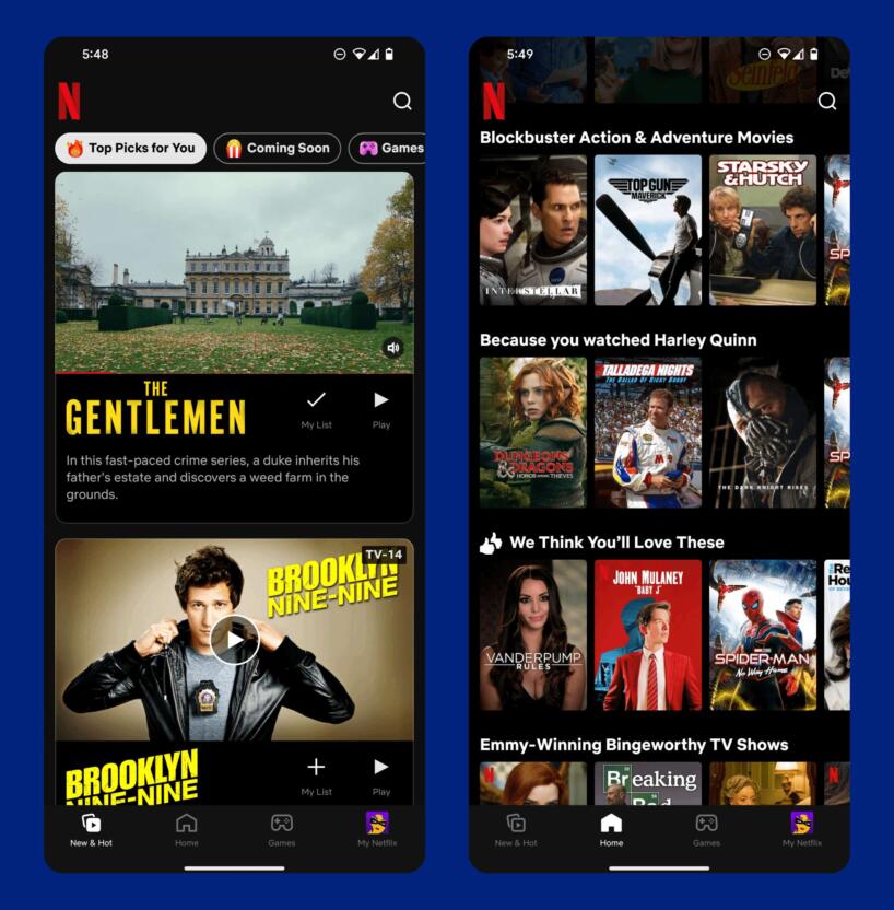 Netflix serves hyper-personalized content recommendations