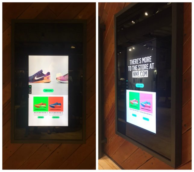 Nike's website on display at the store