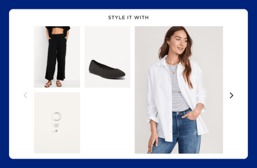 Old Navy personalizes product recommendations based on style matches