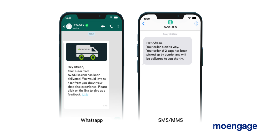 Omnichannel SMS and WhatsApp messages that engage customers