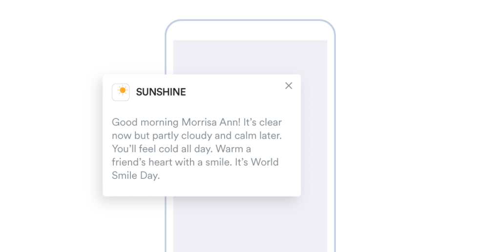 push notifications example-Sunshine