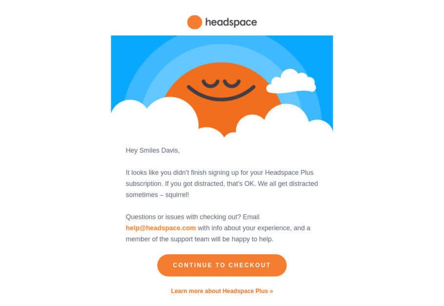 Headspace offering help to prospects who didn’t complete their sign up
