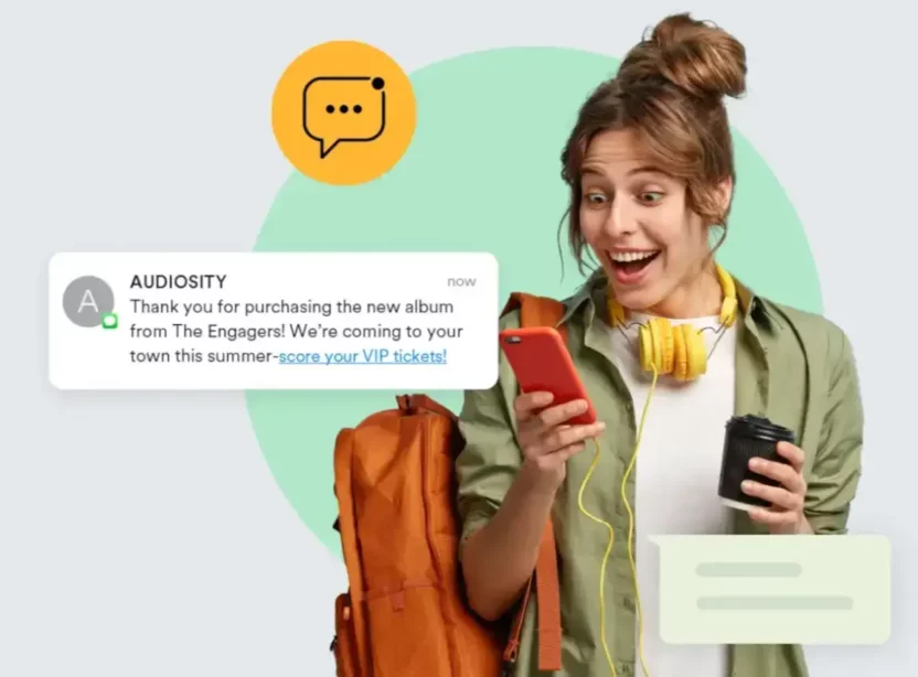 A designed image showcasing an example of an email sent to a particular customer segment